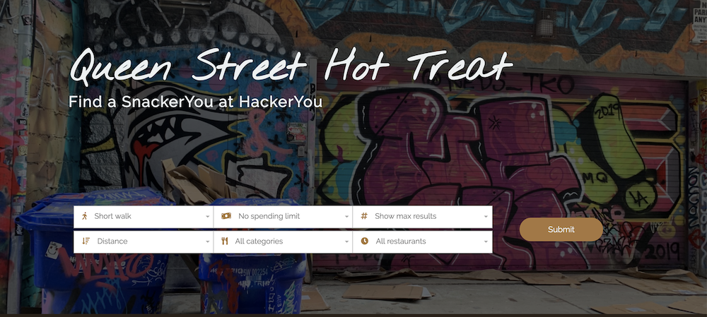 screenshot of the Queen Street Hot Treat header